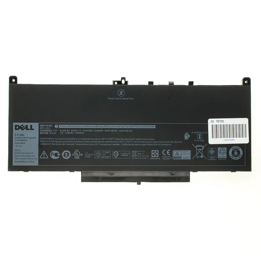 Акумулятор для ноутбука Dell J60J5 (Latitude E7270, E7470, MC34Y, 1W2Y2) 7.6V 55Wh Black - фото 3