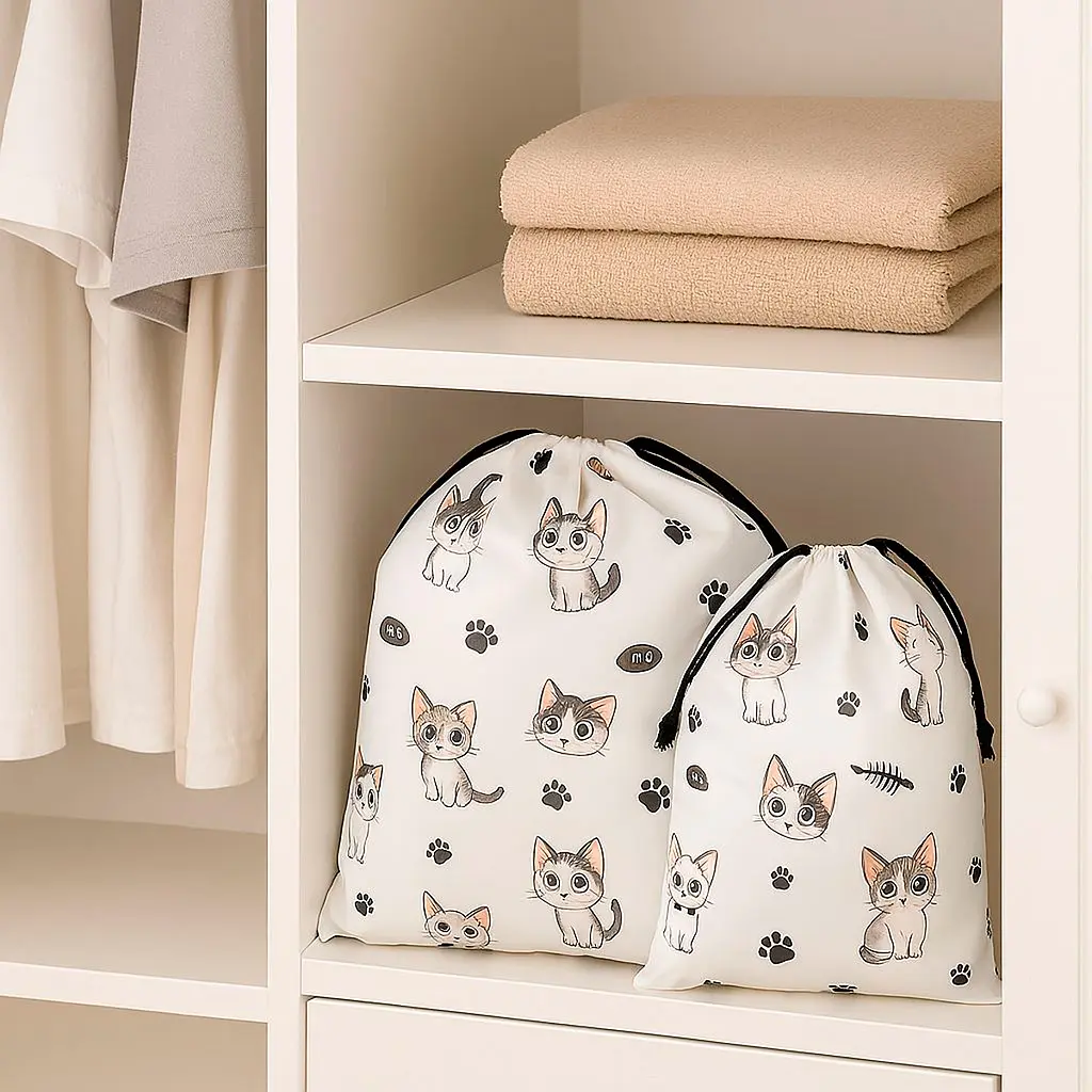 Набір пакувальних мішків із зав’язкою «Котики» — 15 шт 3 розміри LoveYouHome - фото 6