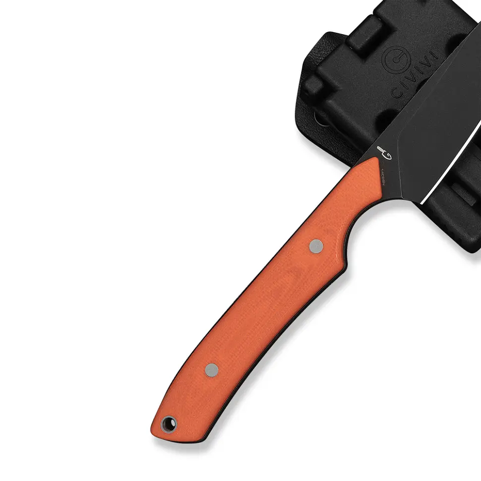 Ніж фіксований кишеньковий Civivi High Grass Field Knife (7,4 см) 14C28N / G10 помаранчевий з чохлом - фото 6