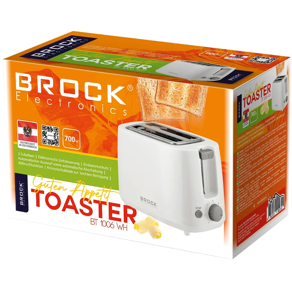 Тостер BROCK BT 1006 WH 700Вт 2 відділення мех. управління білий - фото 2