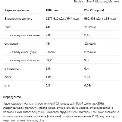 Шоколадный крем Allnutrition Nutlove White Chocolate Raspberry Almond Coconut 500 г  - фото 2