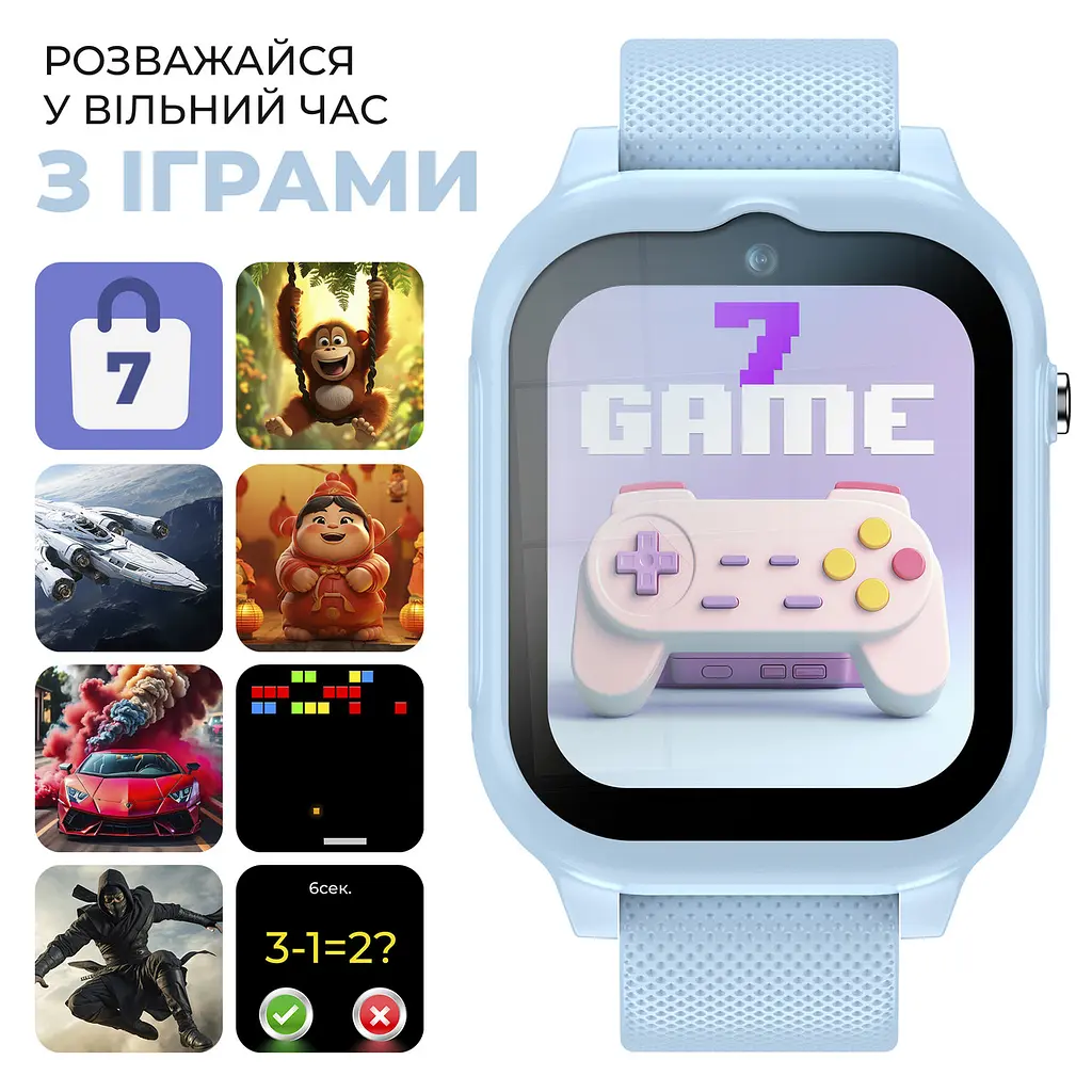 Дитячий смарт-годинник JETIX G99 зі змінним корпусом, GPS, 4G Відеодзвінком і вологозахистом (Blue) - фото 8