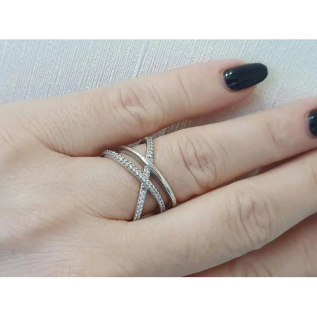 Серебряное кольцо Агни КАЛИ с фианитами. 1175/1Р-CZ 17 - фото 2