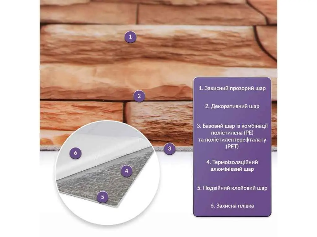 Самоклеюча стінова плитка STICKER WALL 600x300x2мм PET 
(D) SW-00002329 - фото 3