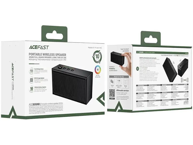 Портативна колонка Acefast K9 Go Black (6974316286301) - фото 8