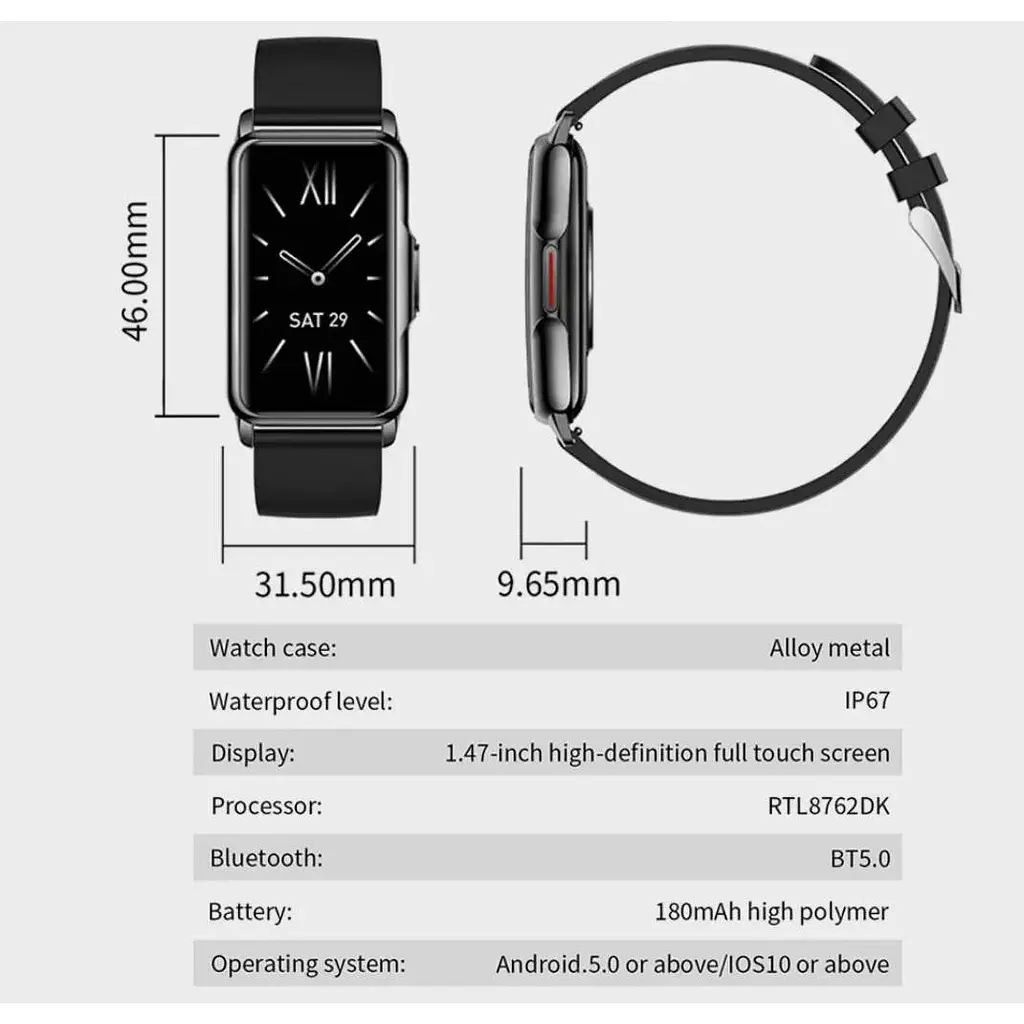 Смарт-годинник Lemfo H80 PRO з тонометром Black (SW0001LH80PB) - фото 7