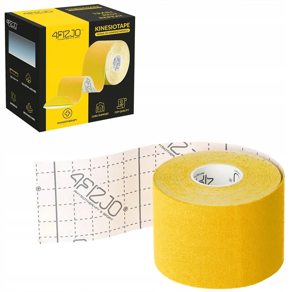 Стрічка кінезіологічна (кінезіо тейп) 4FIZJO 5 см x 5 м 4FJ0542 Yellow (P-5907739318824) - фото 5