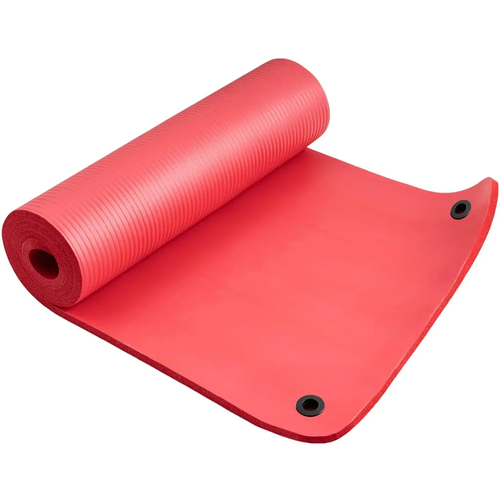 Мат для фитнеса и йоги с отверстиями Hop-Sport HS-N015GM 1.5 см красный - фото 5