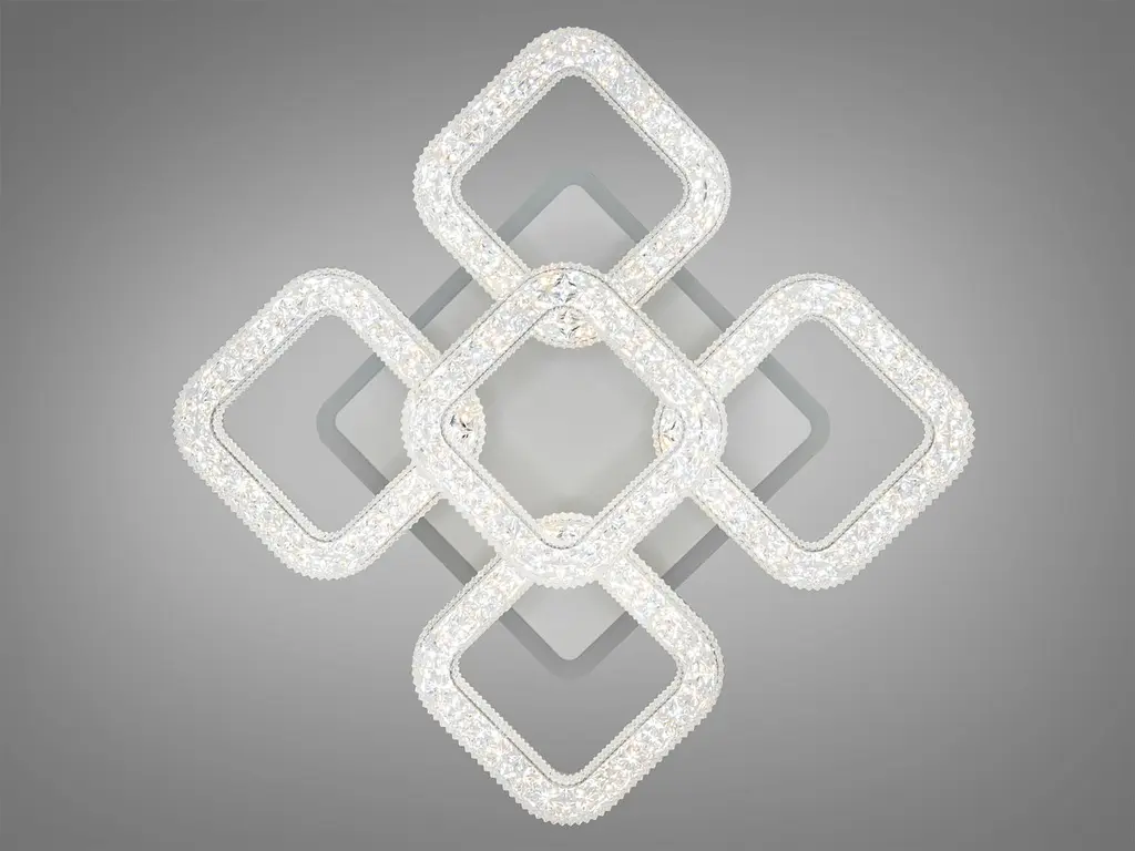 Люстра стельова LED Diasha S2205/4+1WH, 65W, 3200K-6500K, білий акрил, сучасний стиль з диммером та пультом - фото 3