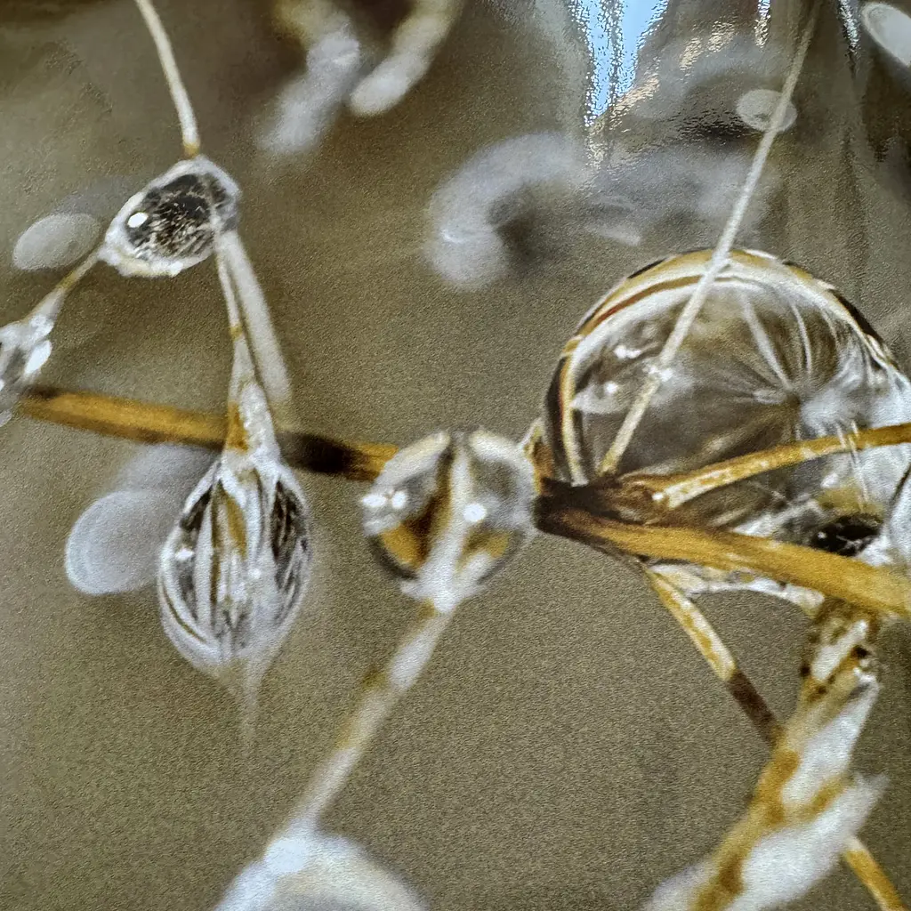 Кухонний фартух Алмазна роса ПВХ 60х200 см самоклеючий вініловий Рослини Сірий Happy Pocket Z184397 - фото 8