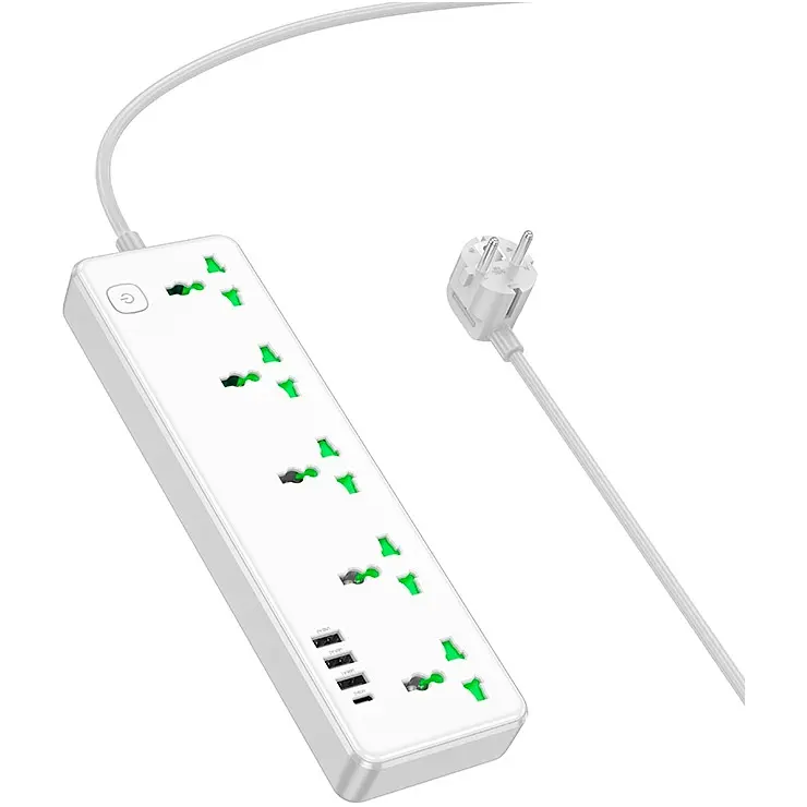 Мережевий фільтр Hoco AC13A White EU [99138] - фото 2