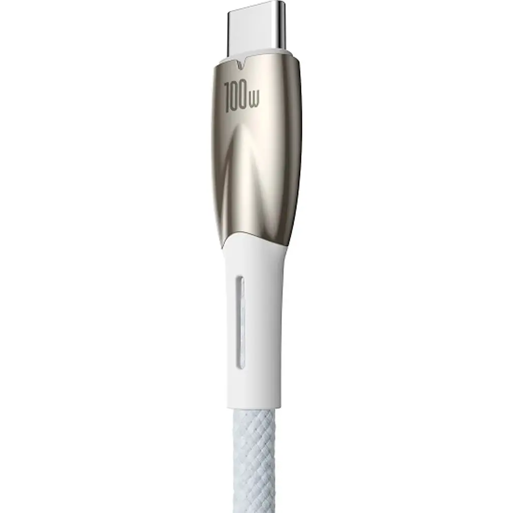 Кабель Baseus Glimmer Series USB-А to USB-C 100W 1m White (CADH000402) [106121] - фото 3