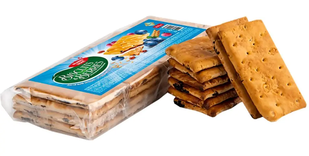 Печиво затяжне Житомирські ласощі з начинкою "BISCUITS & BERRIES" чорниця та родзинки 210 г * 8 шт - фото 2