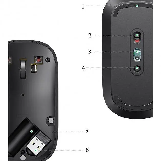 Бездротова мишка комп'ютерна Ugreen Portable Wireless Mouse MU001 чорна (UGR-90374) - фото 2