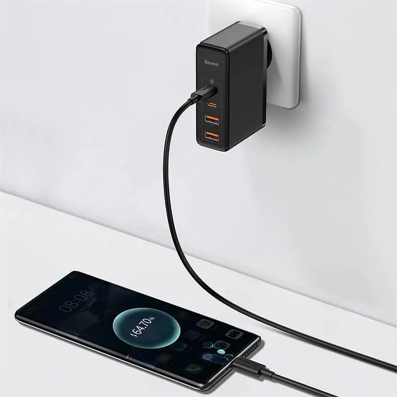 Адаптер мережевий - блок - зарядний пристрій BASEUS GaN2 Pro 4 порти 100 W 5 A (CCGAN2P-L02) білий - фото 9