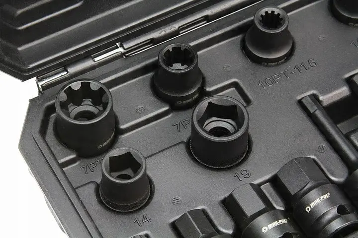 Набір головок для обслуговування гальмівних супортів Mar-Pol M58279, 1/2", 16 шт. + кейс - фото 5