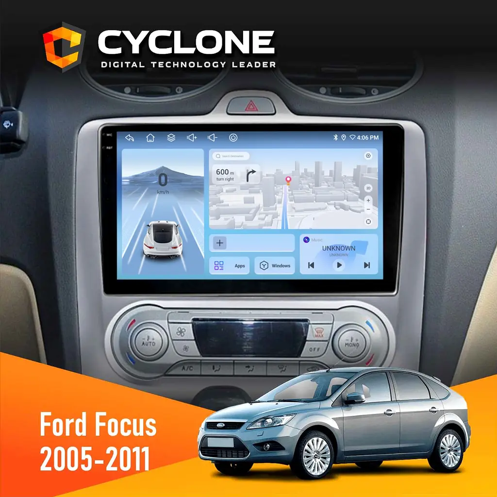Штатна магнітола Ford Focus 2 2005-2011 Climate Cyclone C9-012 4x64, DSP, 4G Cyclone (НФ-00007840)