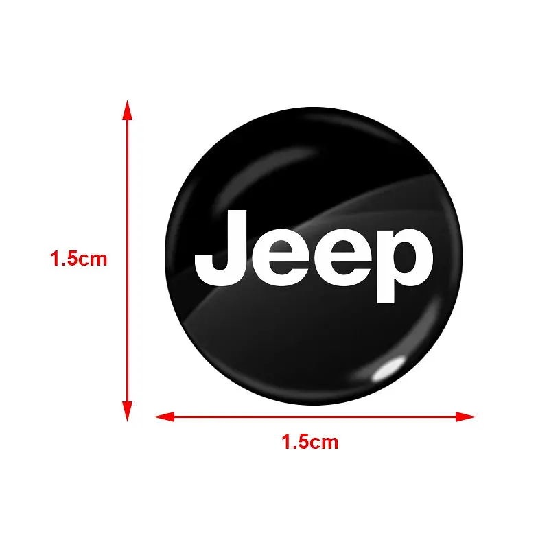 Наклейка з логотипом Jeep для автоключів d=15 мм Пластикова об'ємна (Завод) - фото 2