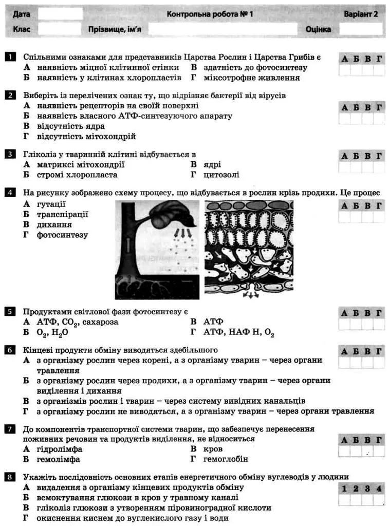 Біологія і екологія. 10 клас. Тестовий контроль результатів навчання. Профільний рівень - К.А. Лінєвич - фото 6