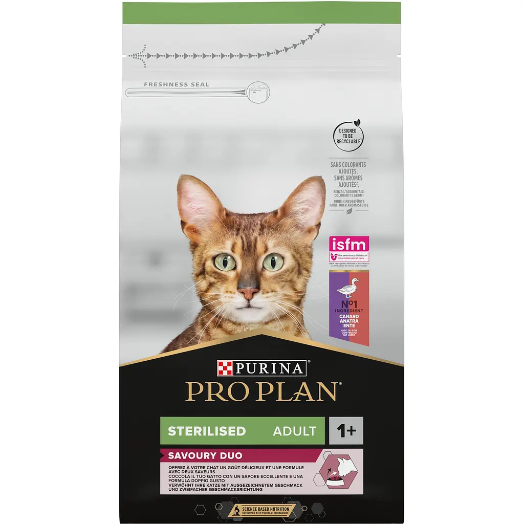 Сухой корм для стерилизованных кошек Purina Pro Plan Sterilised с уткой и печенью 1.5 кг (12384808) - фото 2