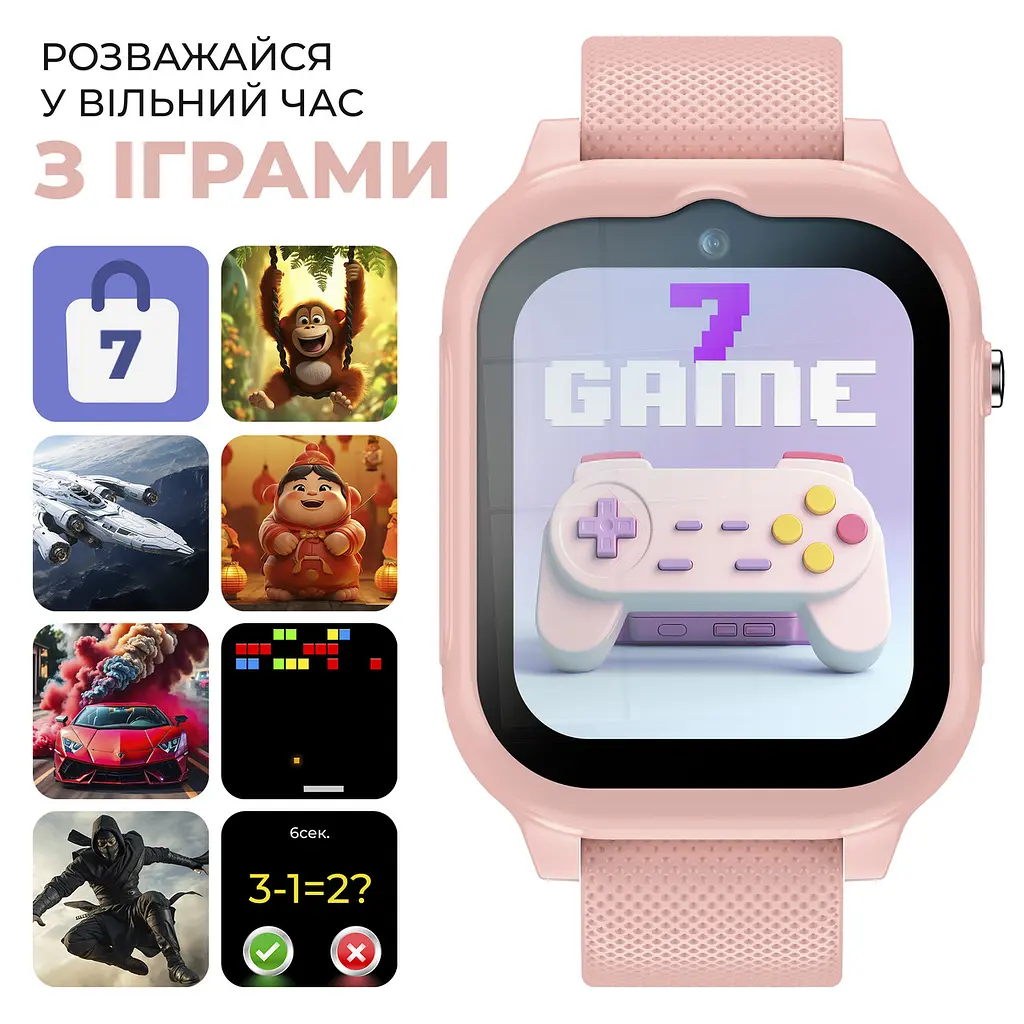 Дитячий смарт-годинник JETIX G99 зі змінним корпусом, GPS, 4G Відеодзвінком і вологозахистом (Pink) - фото 8