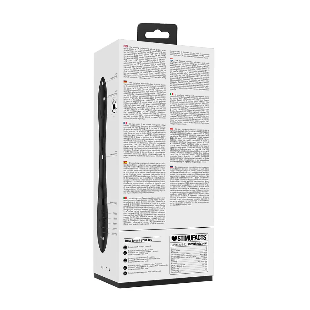 Вибратор-кролик Vive Mira 21.5 см (черный) - фото 9