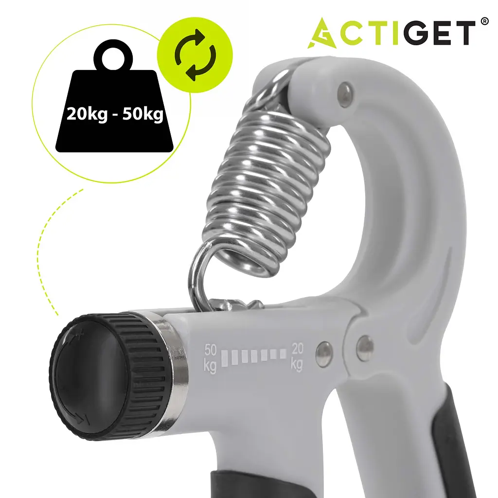 Еспандер кистьовий Actiget 20-50 кг з регульованим навантаженням ACT0052 Grey/Black - фото 10