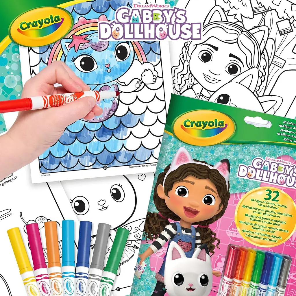 Розмальовка Crayola Gabby's Doll's House 32 сторінки та 7 фломастерів - фото 6