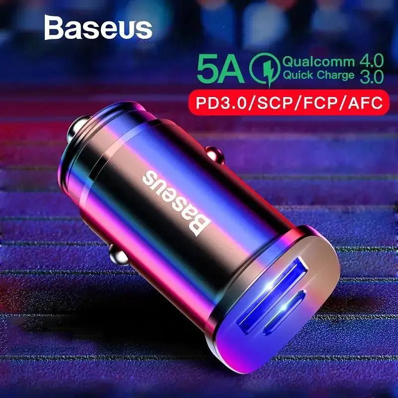 Автомобільний зарядний пристрій Baseus B5-C15C PPC Car Charger 30W PD QC 4.0 (Type-C+USB) (219764351) - фото 2