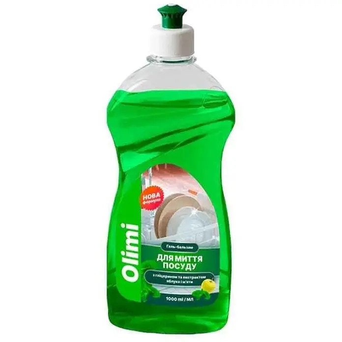 Бальзам для миття посуду OLIMI 1л Яблуко та м'ята