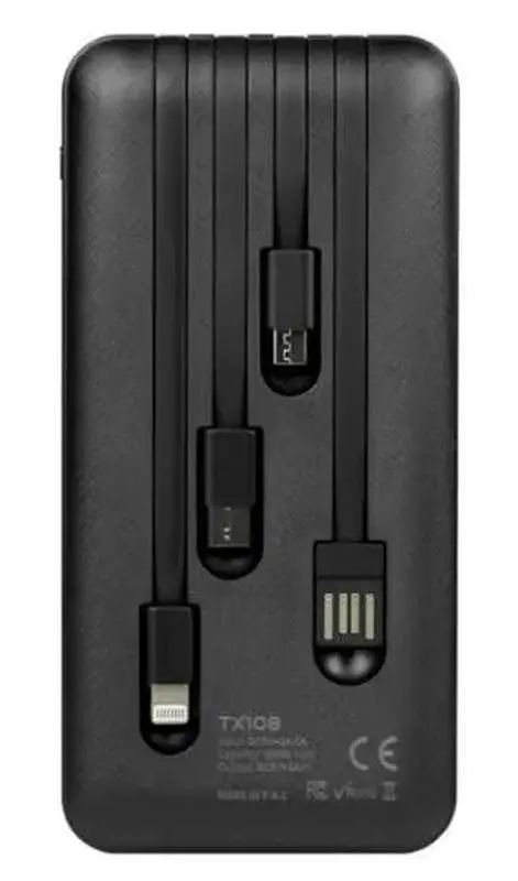 Портативный внешний аккумулятор Power Bank Powerway TX108 10000mAh (Черный) - фото 2