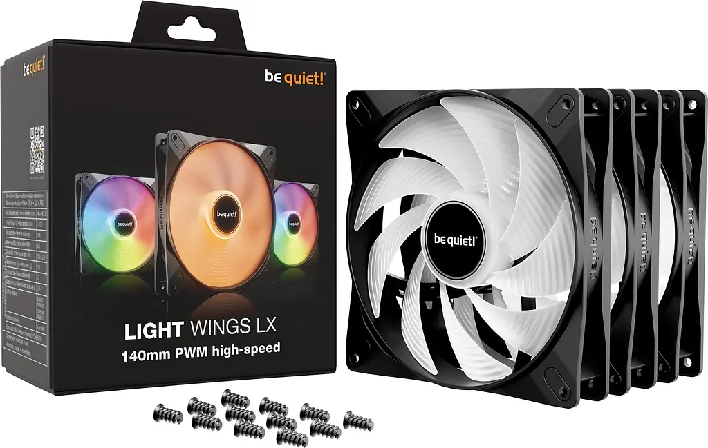 Вентилятор be quiet! Light Wings LX 140mm PWM High-Speed 3-Pack Black (BL130) - фото 3