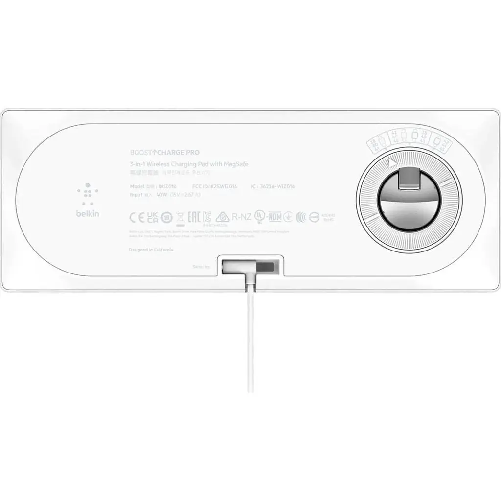 Бездротовий зарядний пристрій Belkin 3in1 MagSafe PRO White (WIZ016VFWH) [110368] - фото 5