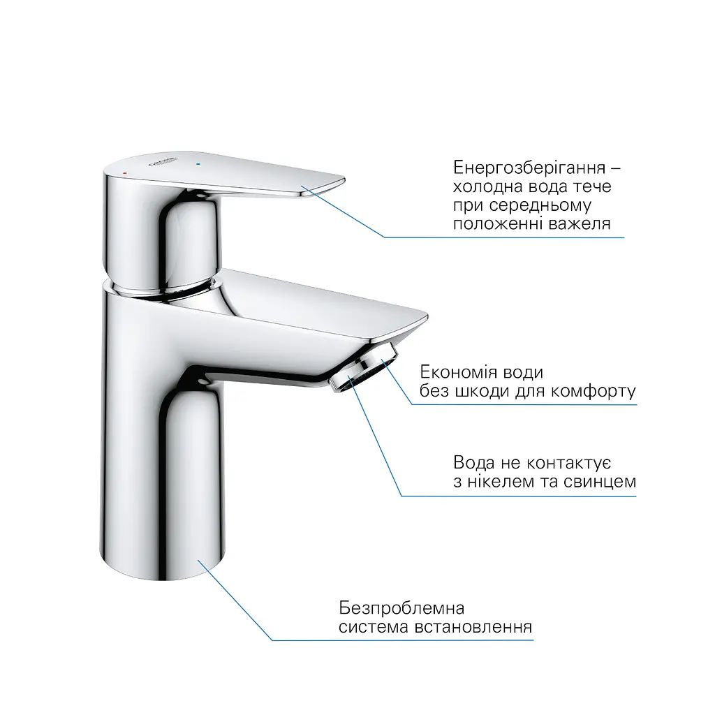 Набір змішувачів 3 в 1 для ванної кімнати Grohe QuickFix StartEdge S-Size UA202502SE, Хром - фото 9