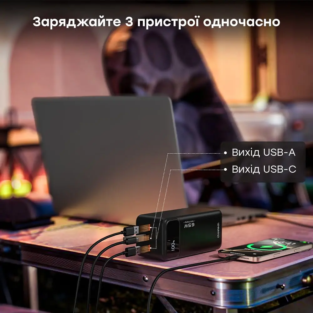 Повербанк 50000 mAh Choetech B733 Black 65W QC3.0 PD3.0 (43-00142) - фото 5