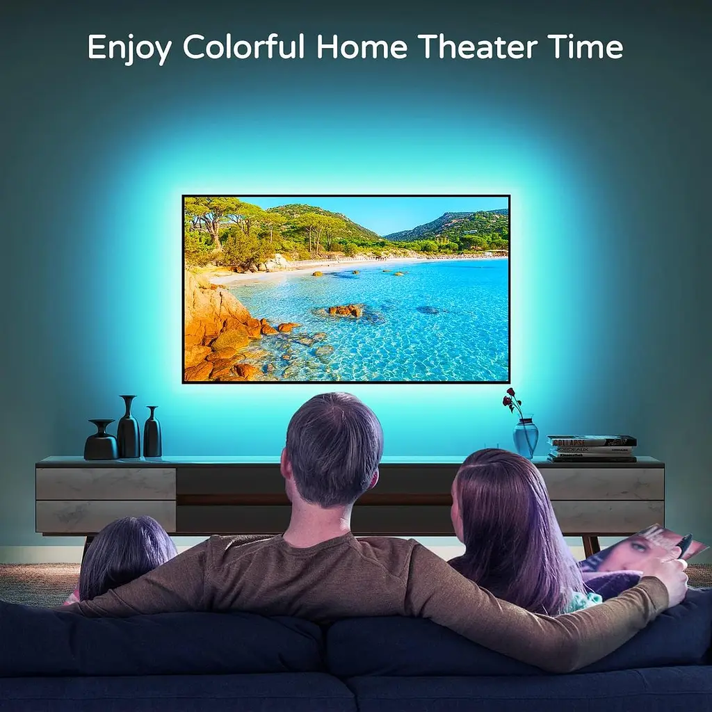 Освітлення для телевізора Hamlite TV Backlight 70, 75, 80, 82-дюймове, USB-світлодіодна стрічка для освітлення телевізора - фото 3