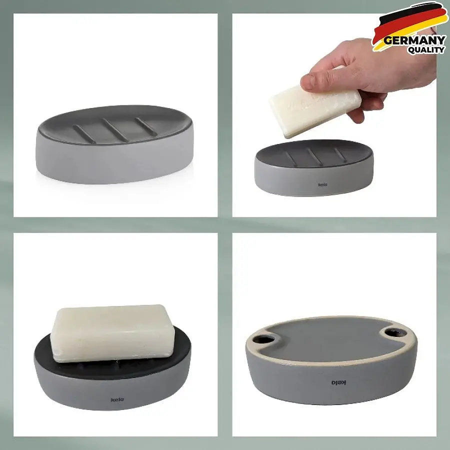 Мильниця Kela Matsi 12.5х8.5х3 см світло-сіра (23709) - фото 3