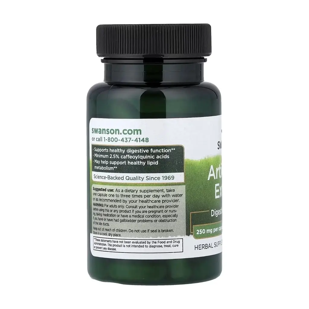 Витаминно-минеральный комплекс Swanson Артишок, 250 мг, Artichoke Extract, 60 капсул (SWV14077) - фото 4