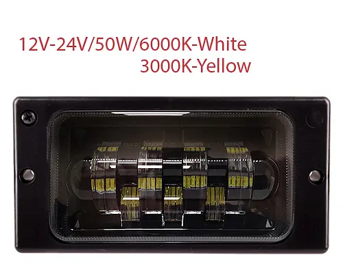 LED Протитуманні фари для Ваз 2110-14 W/Y 12-24V 50W 7LED 3000K 6000K Білий Жовтий Світло 2 шт. (LD-519 L4-W/Y-LED) - фото 4