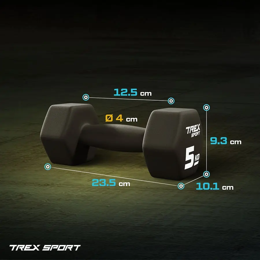 Гантелі для фітнесу неопренові TREX Sport TX-050VD 2x5кг - фото 3