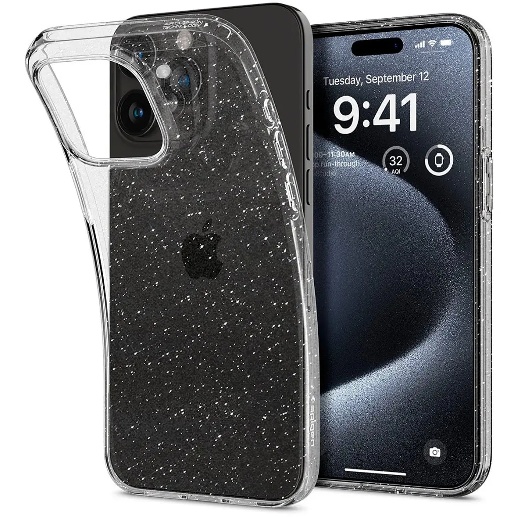 Чехол для мобильного телефона Spigen Apple iPhone 15 Pro Liquid Crystal Glitter Crystal Quartz (ACS06701) - фото 11