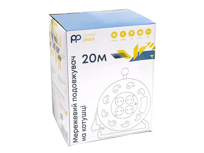 Мережевий подовжувач PowerPlant JY-2000/20 20 м (PPRA08M200S4) - фото 4
