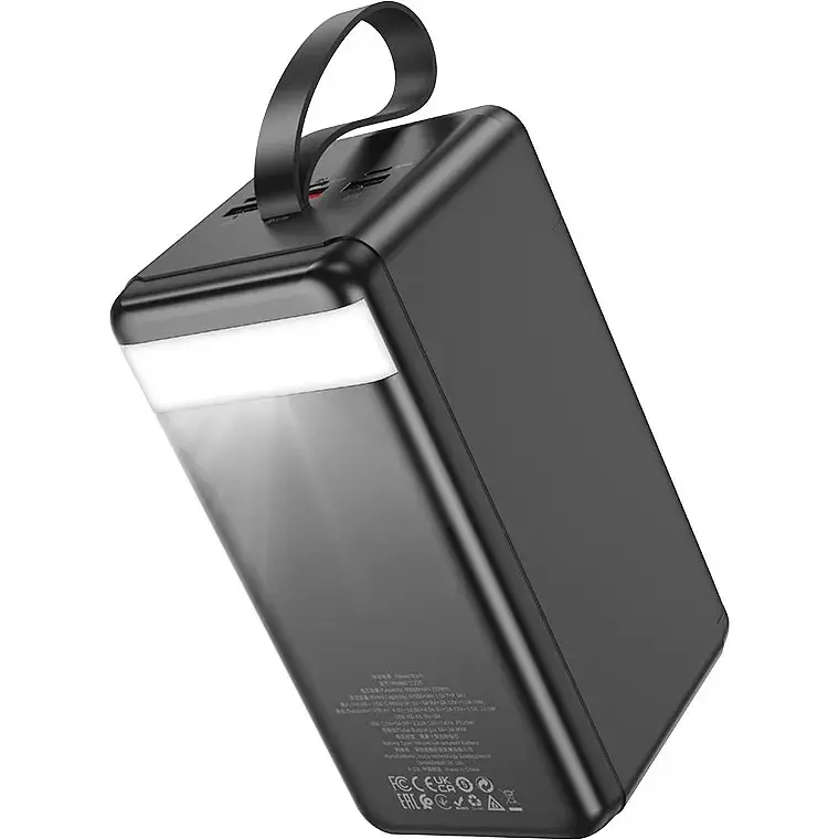 Портативна батарея Powerbank Hoco J123D Element 22.5W+PD20W with LCD and LED-lamp 90000mAh Black - фото 3