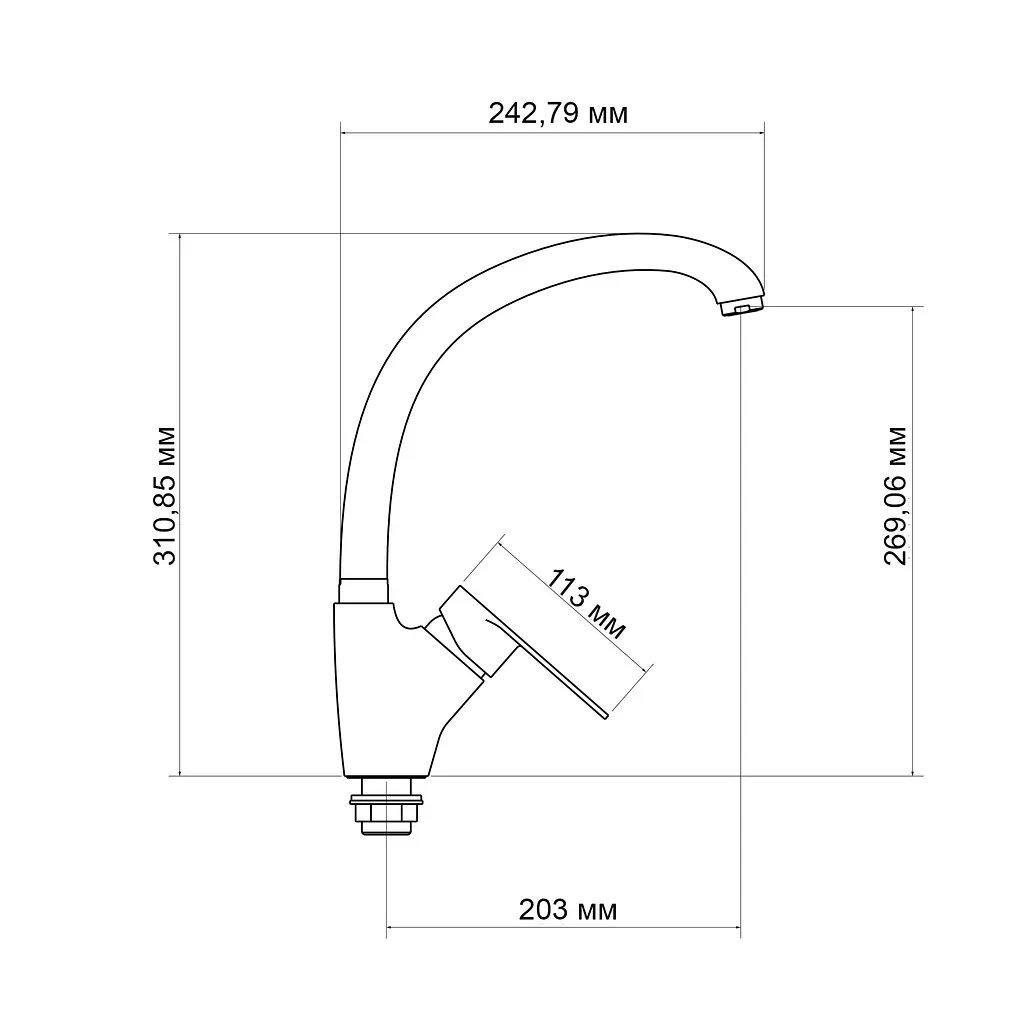 Змішувач для кухні Lidz Tani 007F (k40) LDTAN007FCRM44970 Chrome - фото 2