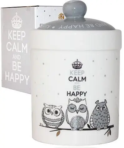 Банка керамическая Be Happy «Совушки» S&T 700 мл kuh0011274 - фото 2