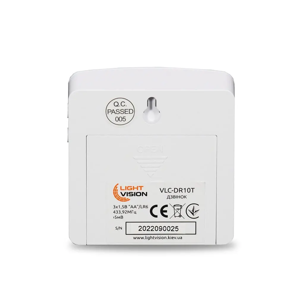 Дверний WiFi дзвінок Light Vision VLC-DR10T(Tuya) White з ІЧ-датчиком руху (75-00153) - фото 9