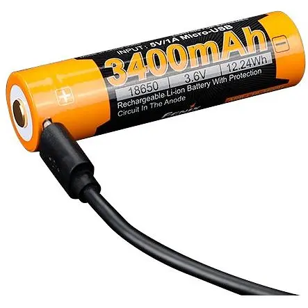 Акумулятор Fenix 18650 (3400 mAh) micro usb зарядка - фото 4