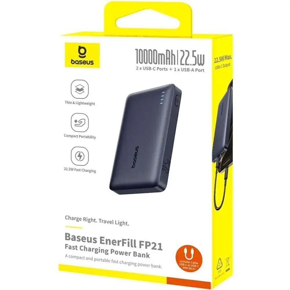 Павербанк Baseus EnerFill Bipow2 Pro Black 10 000 mAh / 22.5 Вт (P1008210D123-00) - фото 6
