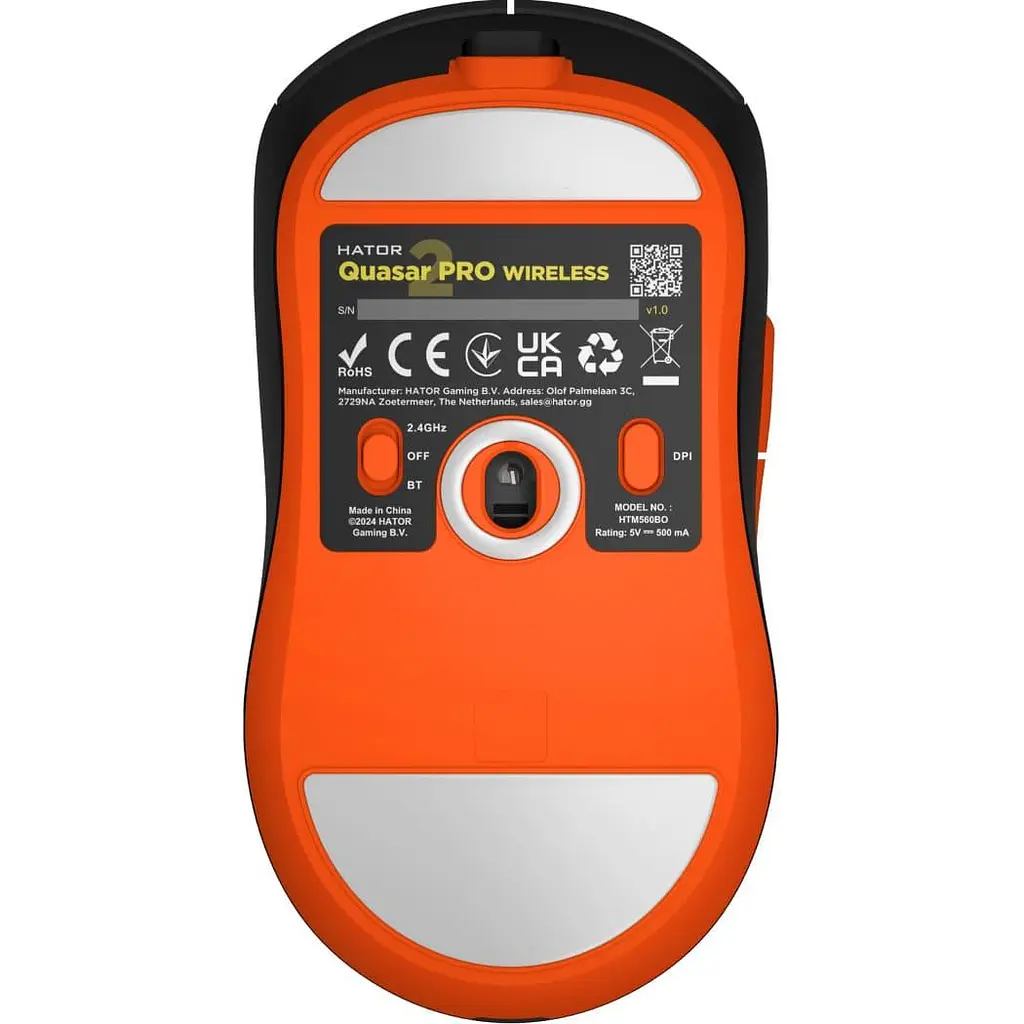 Беспроводная мышь HATOR Quasar 2 PRO Wireless Black Orange (HTM560BO) - фото 3