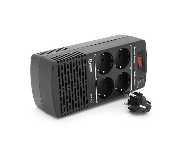 Стабілізатор напруги релейний Europower EPX-1004 1000VA 500W 4 розетки Schuko 220 В ±10% настільний чорний - фото 3